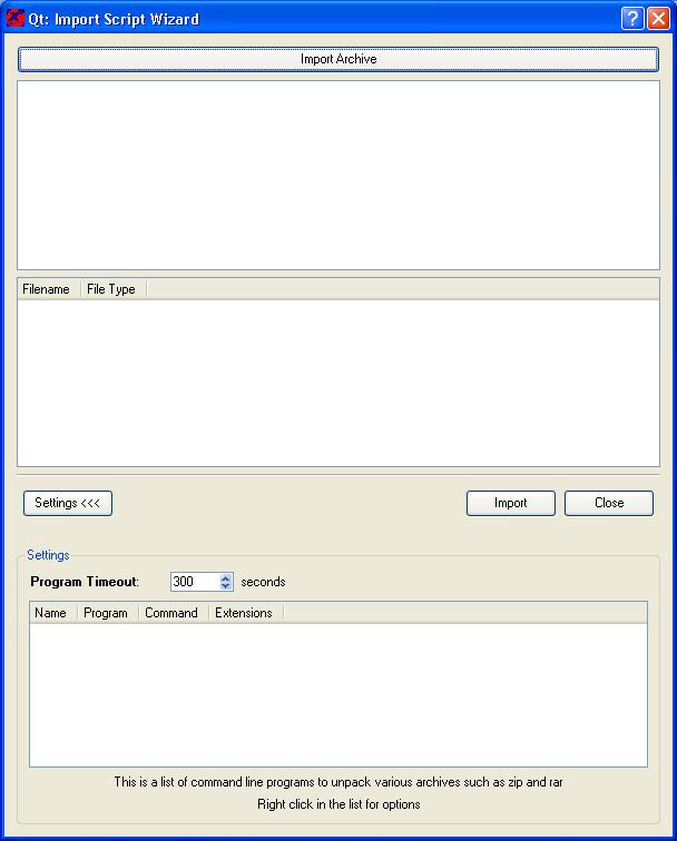 Import Settings